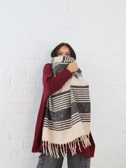 Olivia Scarf- Black Stripe