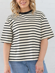 Sally Top- Black Stripe