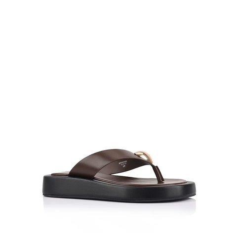 Bosley Platform Thongs - Brown