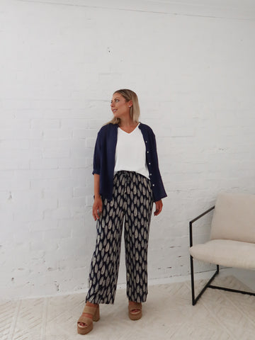 Leo Pants- Multi Navy