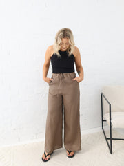Andie Linen Pants - Mocha