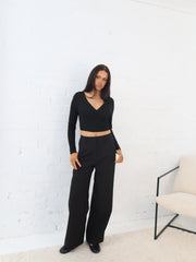 Aisha Wrap Top- Black