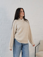 Shellie Knit - Camel Stripe