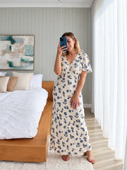 Lydia Dress- Vanilla/Blue