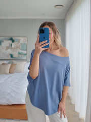 Leah Top- Duck Blue