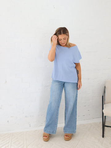 Ella Knit Top- Blue
