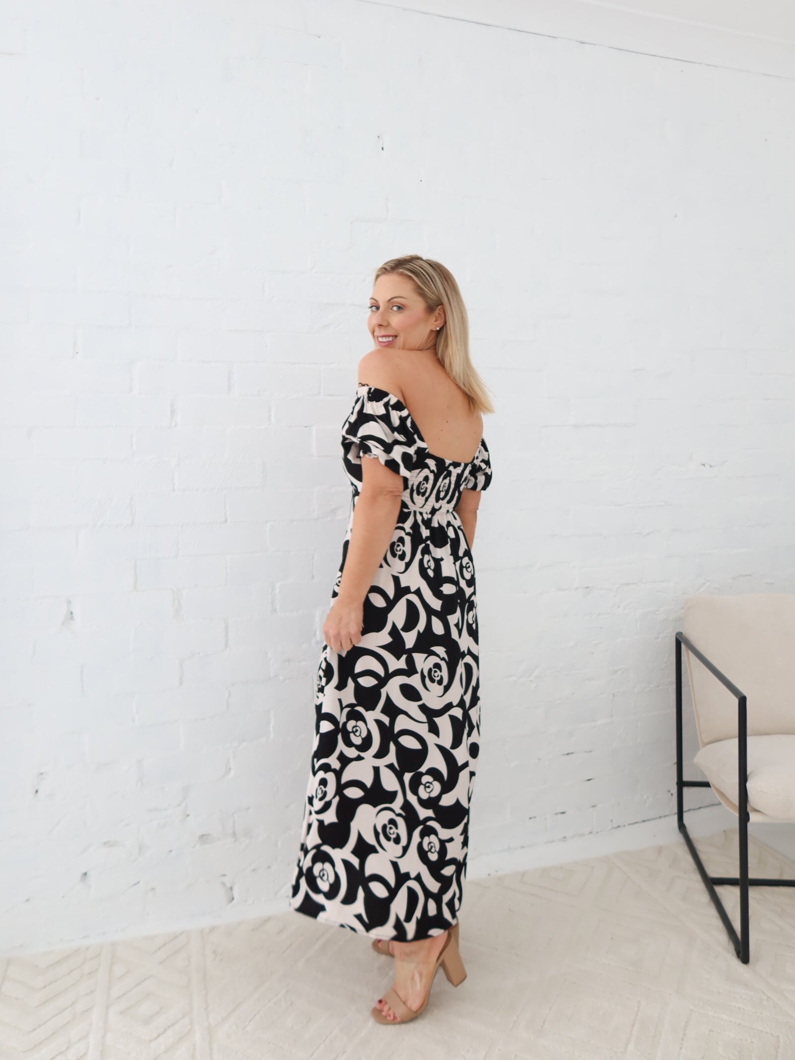 Estella Dress - Black/Beige