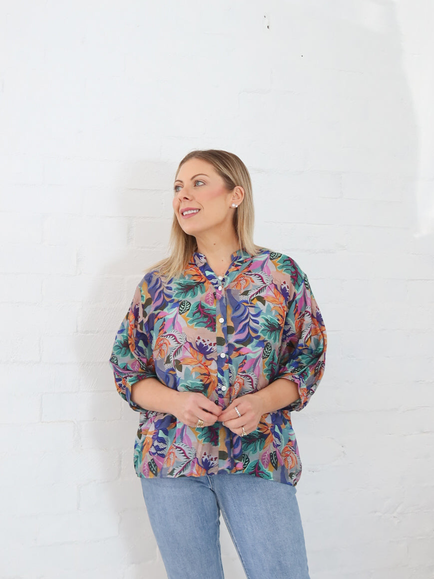 Mimi Blouse - Purple Floral