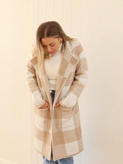 Jimmy Check Cardigan - Beige