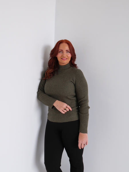 Tayla Knit Top- Army Green
