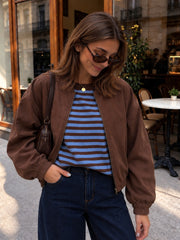 Abby Knit- Chocolate/Blue