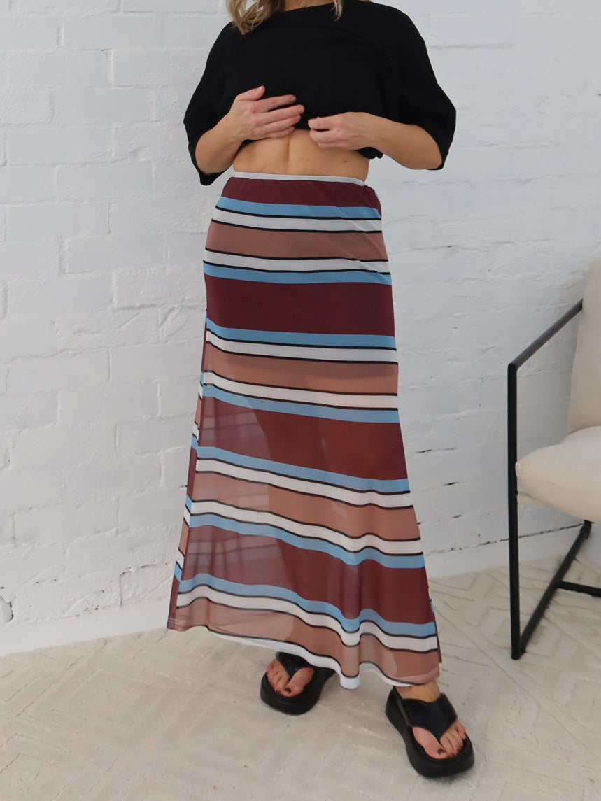 Stevie Skirt- Rosewood/Taupe