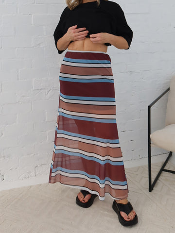 Stevie Skirt- Rosewood/Taupe