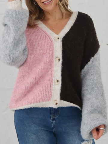 Gemma Cardigan-Multi Chocolate