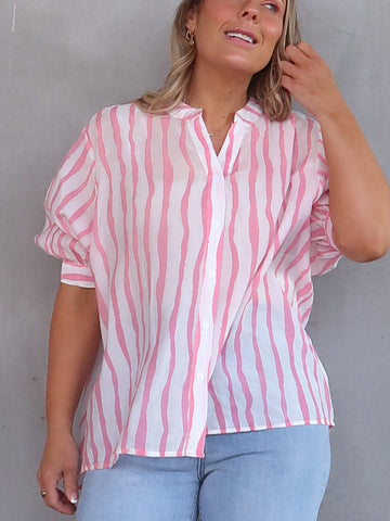 Mimi Blouse - Pink Wave