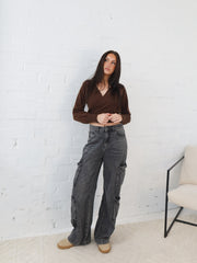 Dixie Wrap Top- Chocolate