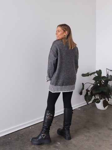 Felicity Knit - Black Fleck