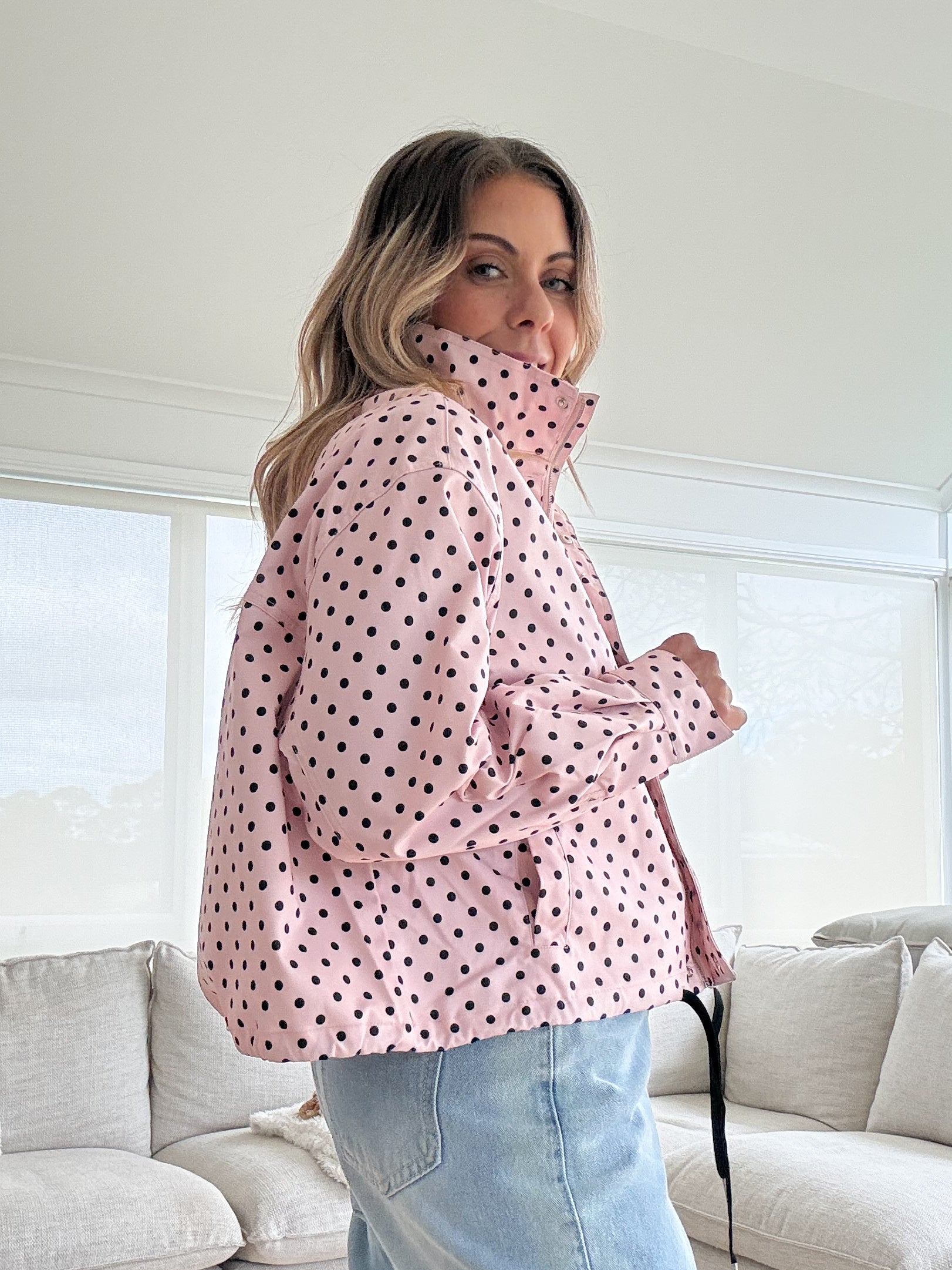Polka Dot Jacket- Pink