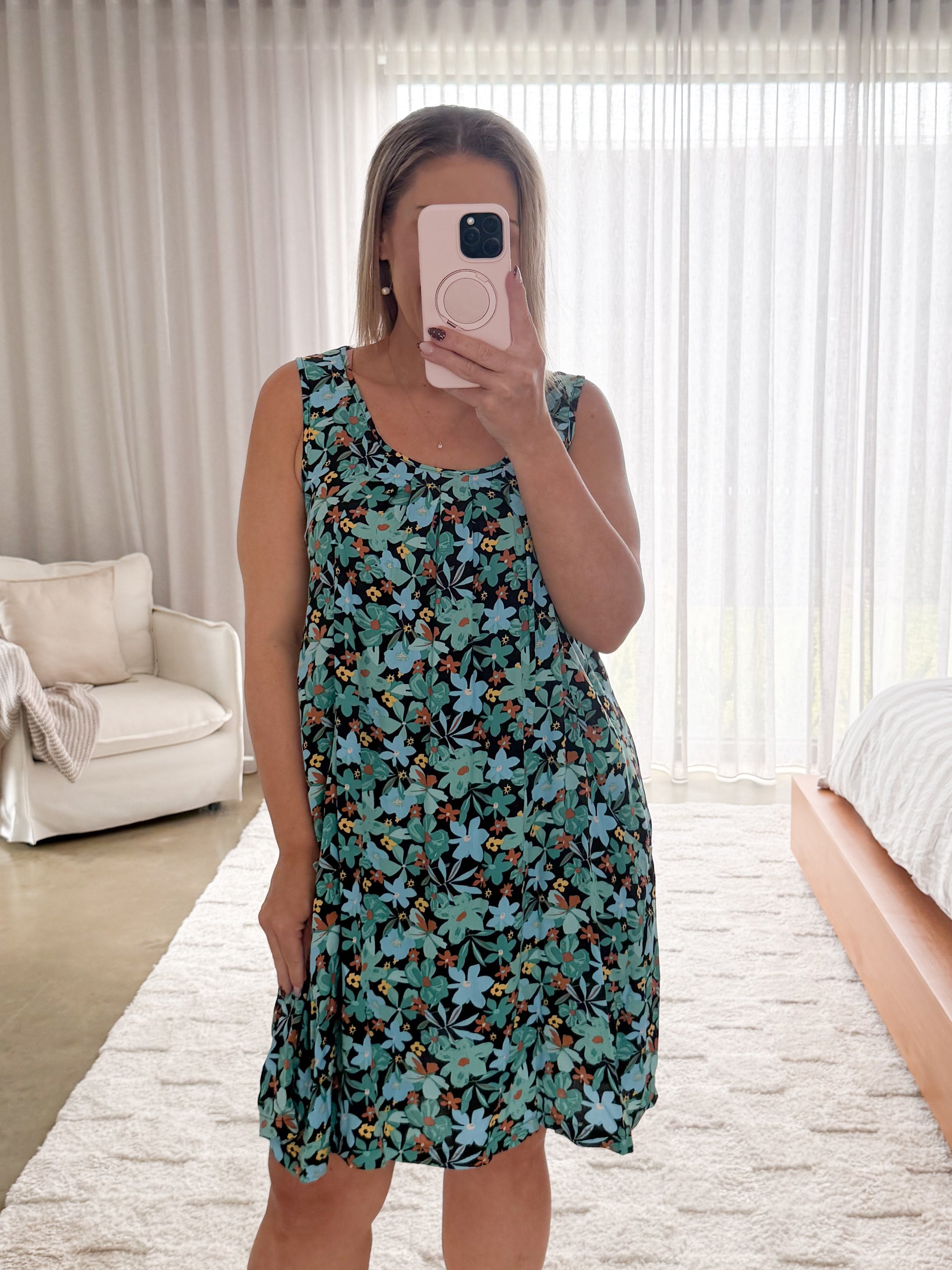 Coraline Dress- Blue Flower