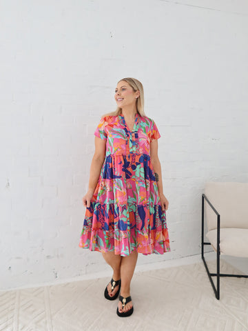 Saige Dress- Pink Floral