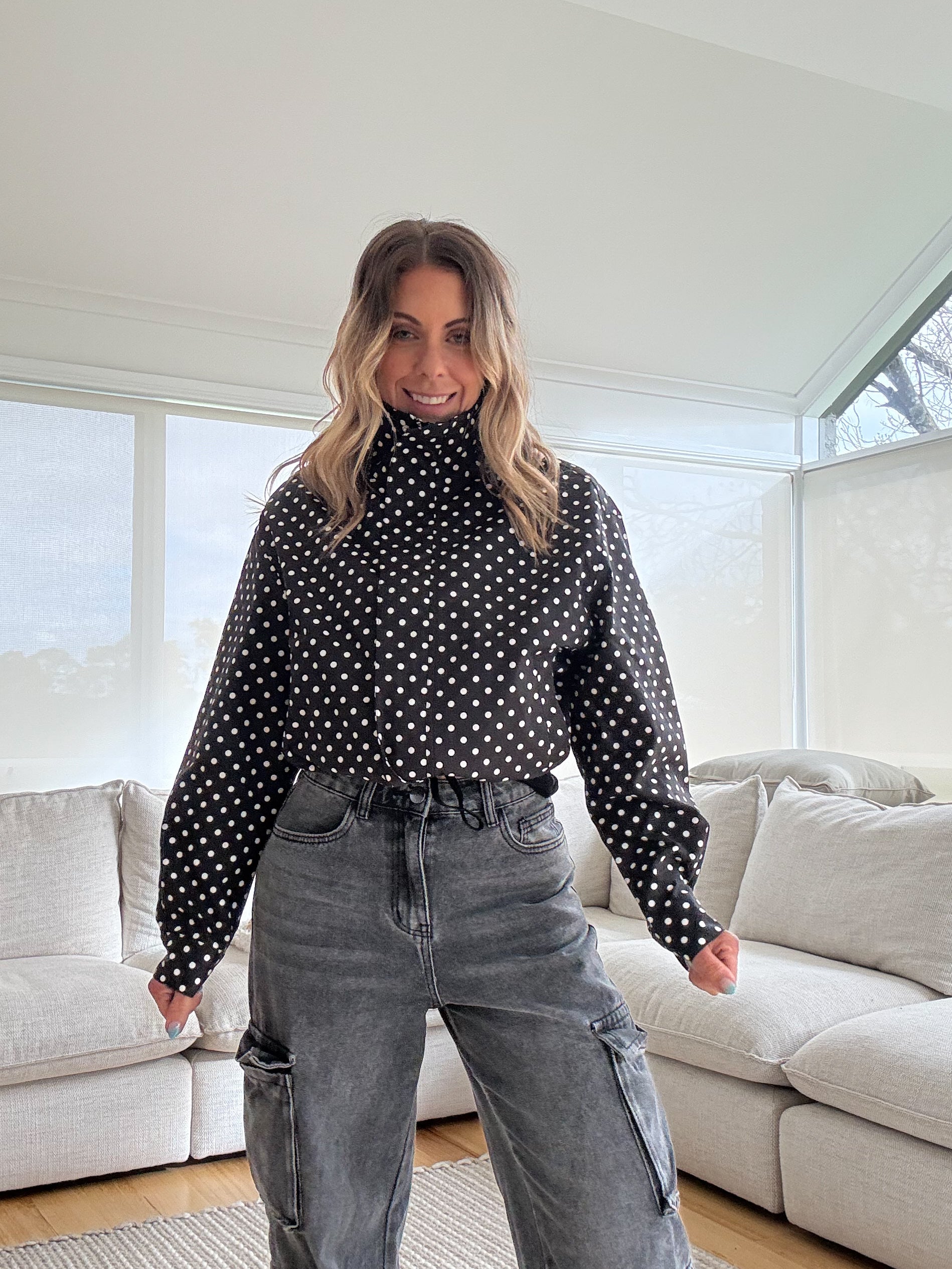 Polka Dot Jacket- Black