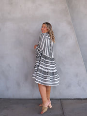 Suki Dress - Black and White