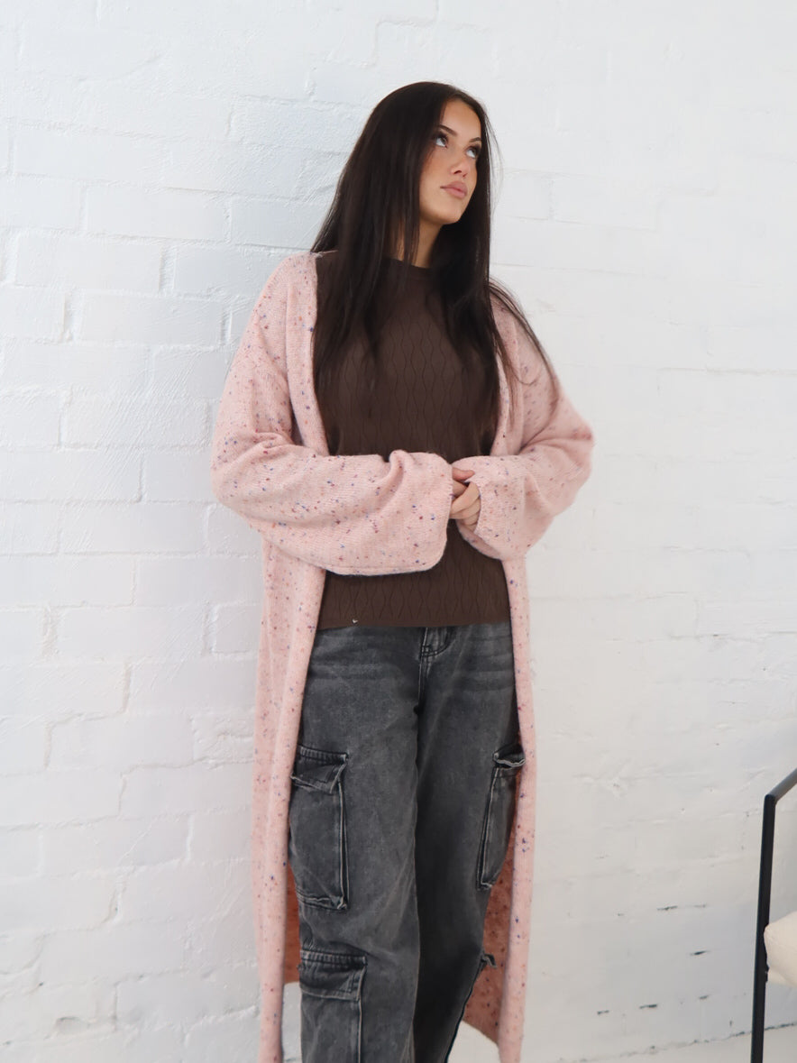 Bonnie Cardigan- Pink Speck