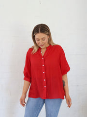 Mimi Blouse - Rich Red