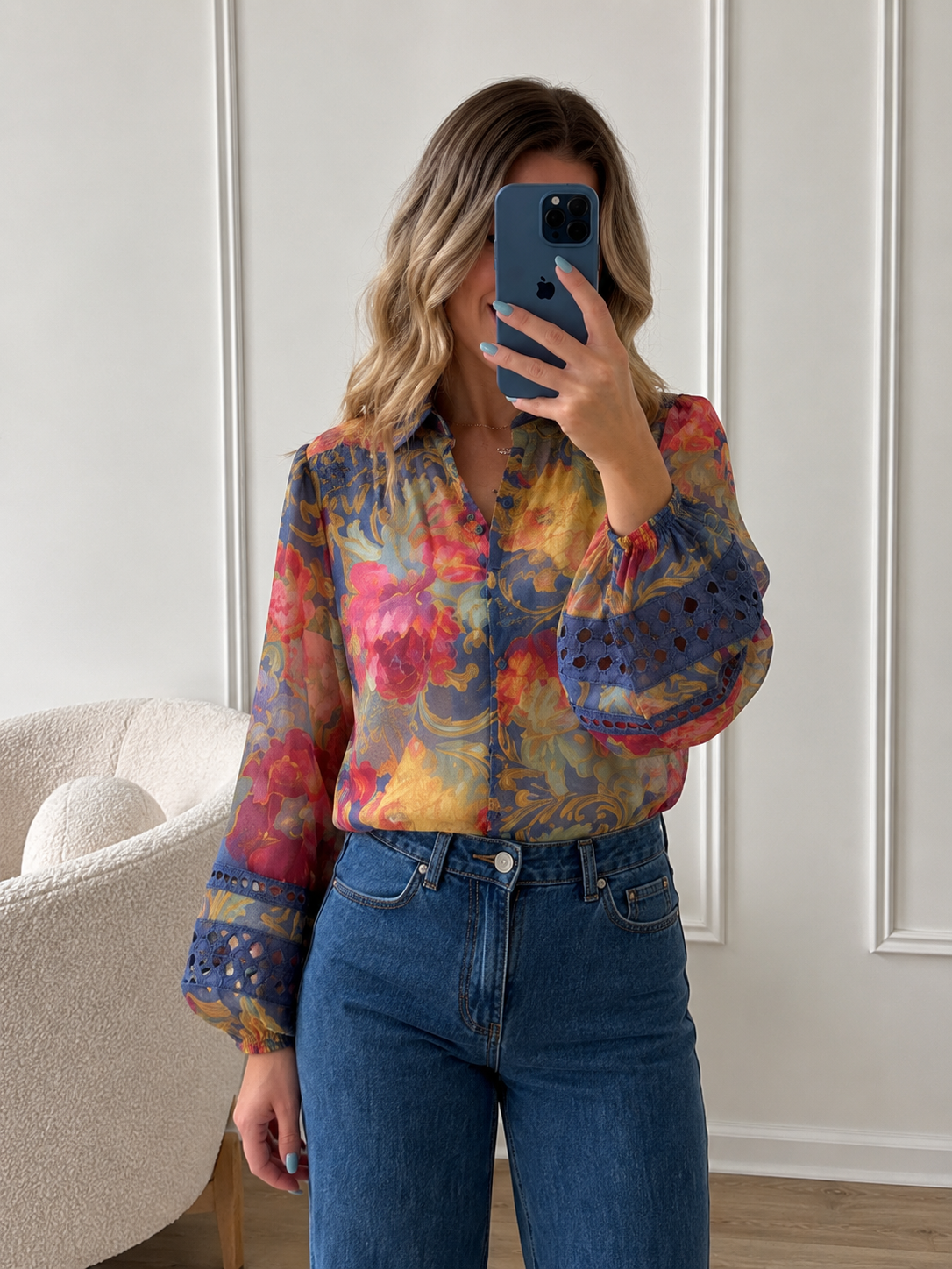 Bloom Shirt- Pink/Green/Indigo