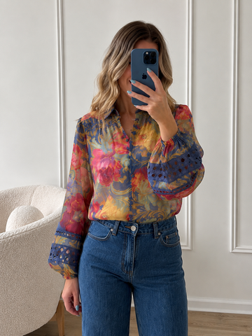 Bloom Shirt- Pink/Green/Indigo