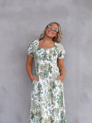 Estella Dress - Green Floral