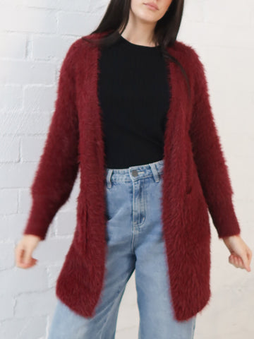 Flossy Cardigan- Burgundy
