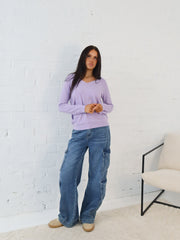 Karla Knit Top- Lilac