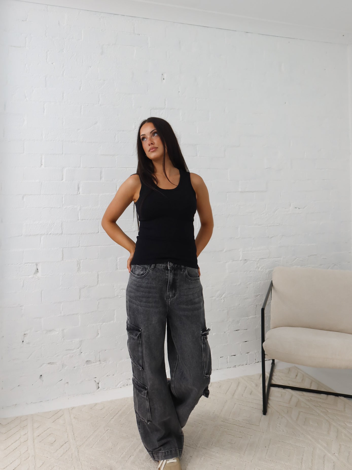 Paxton Cargo Jeans- Black