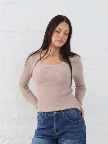 Selma Knit Top - Mocha
