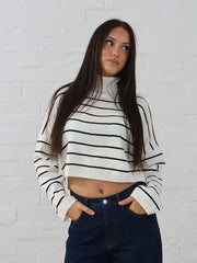 Fran Knit - Cream Stripe