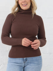 Angelique Turtleneck Knit- Espresso
