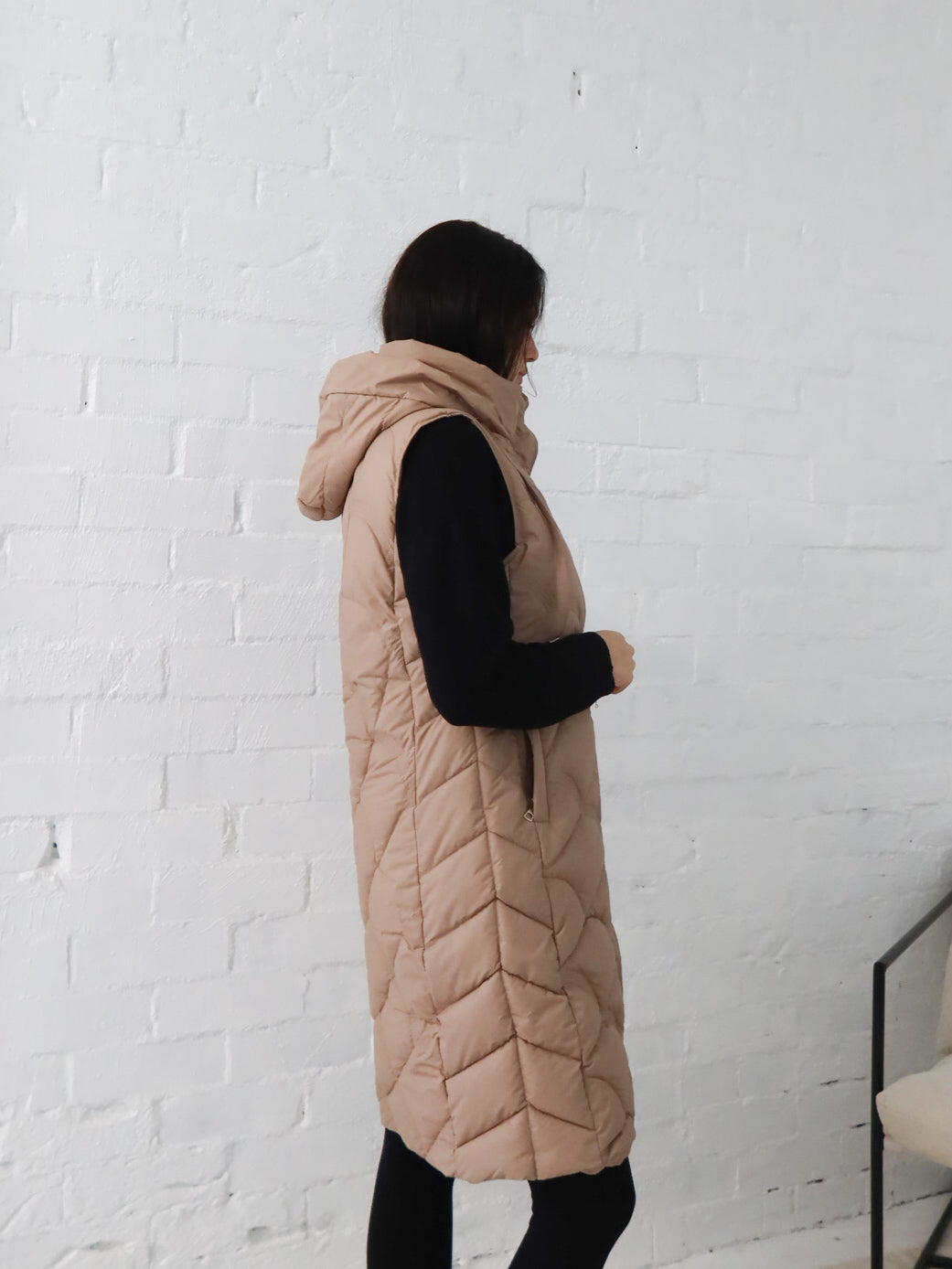 Miranda Longline Vest- Beige