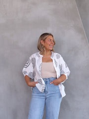 Mimi Blouse - White Swirl