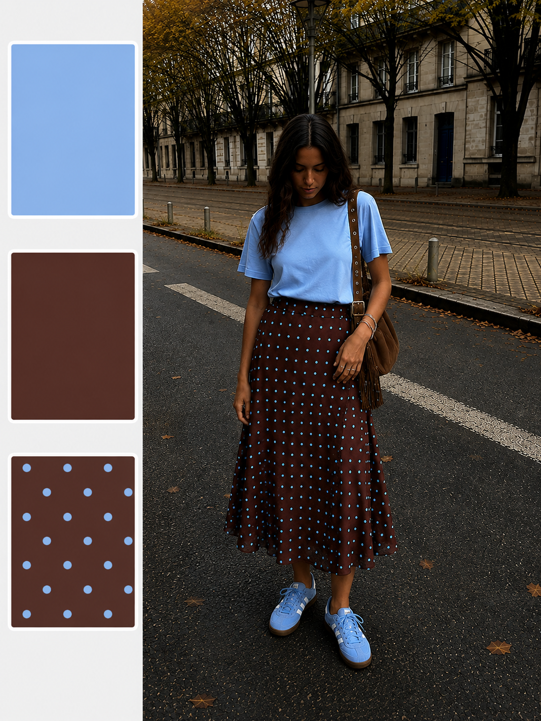 Polka Dot Skirt- Plum
