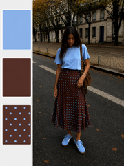 Polka Dot Skirt- Plum