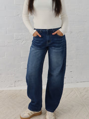 Atlas Barrel Jeans- Dark