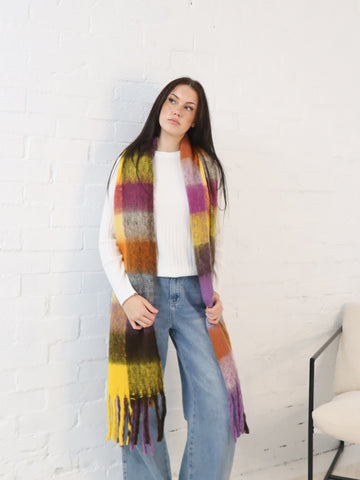 Neve Scarf - Purple/Yellow