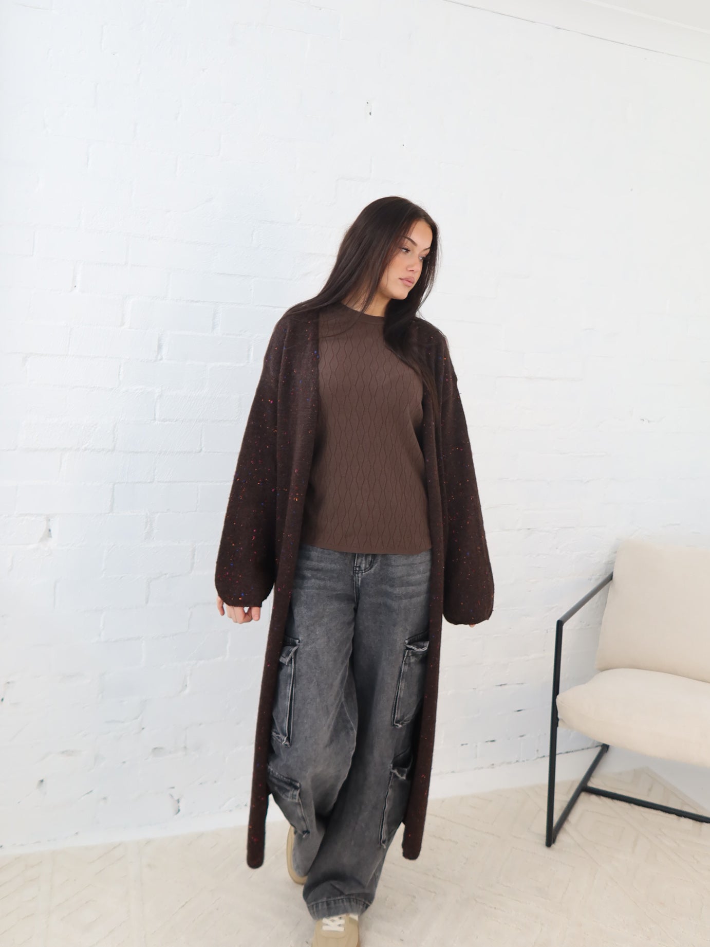 Bonnie Cardigan- Chocolate Speck