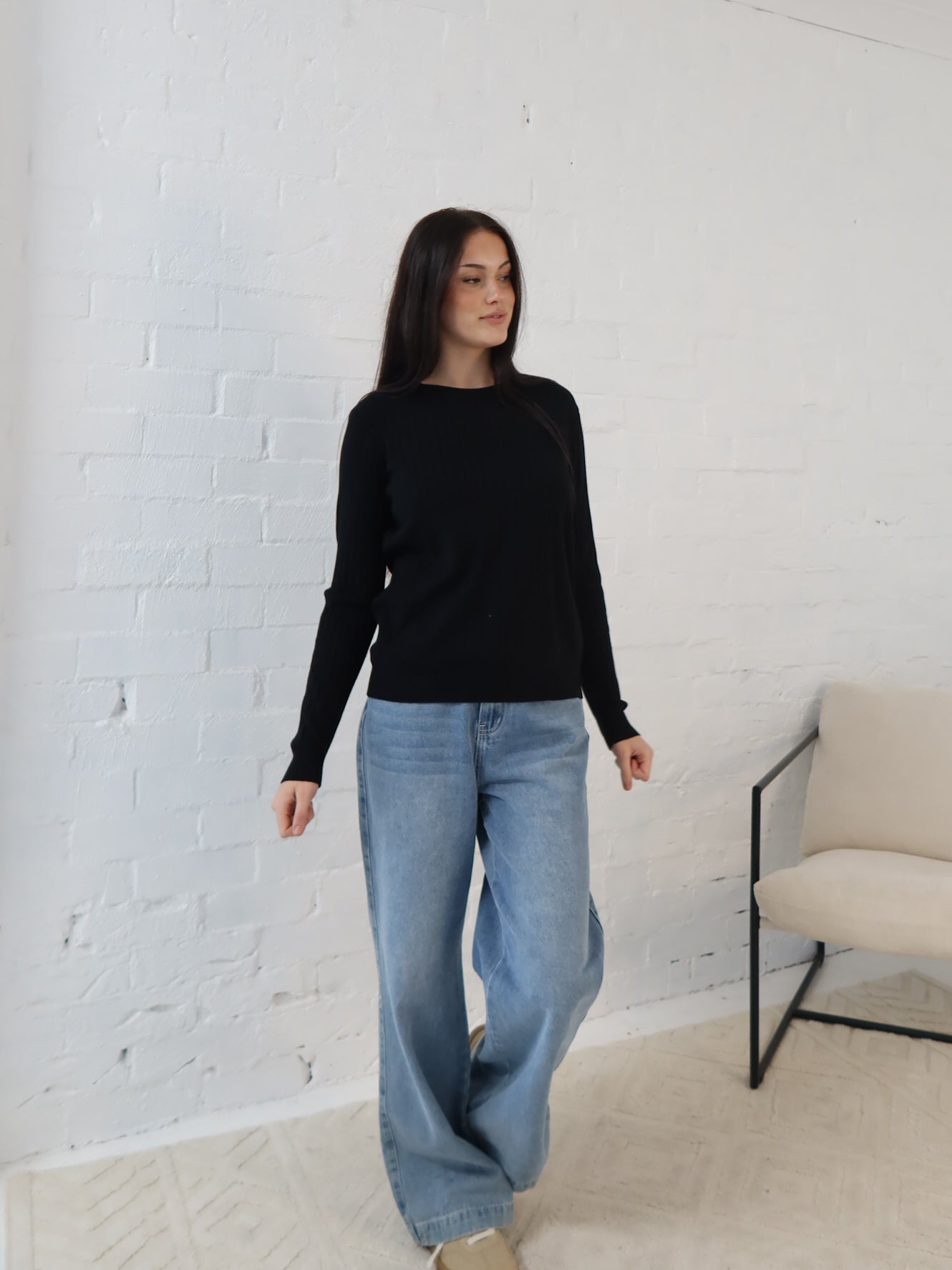 Adison Knit Top- Black