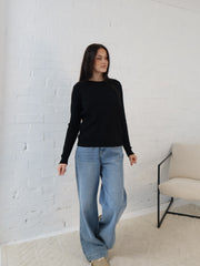 Adison Knit Top- Black
