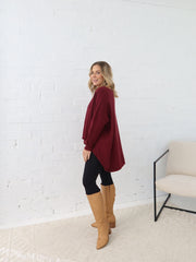 Avery Knit -Burgundy