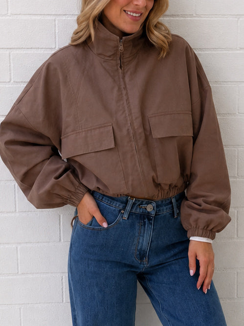 Shasha Bomber Jacket- Coffee