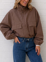 Shasha Bomber Jacket- Coffee