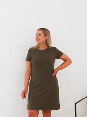 Ultimate School Run Dress- Khaki